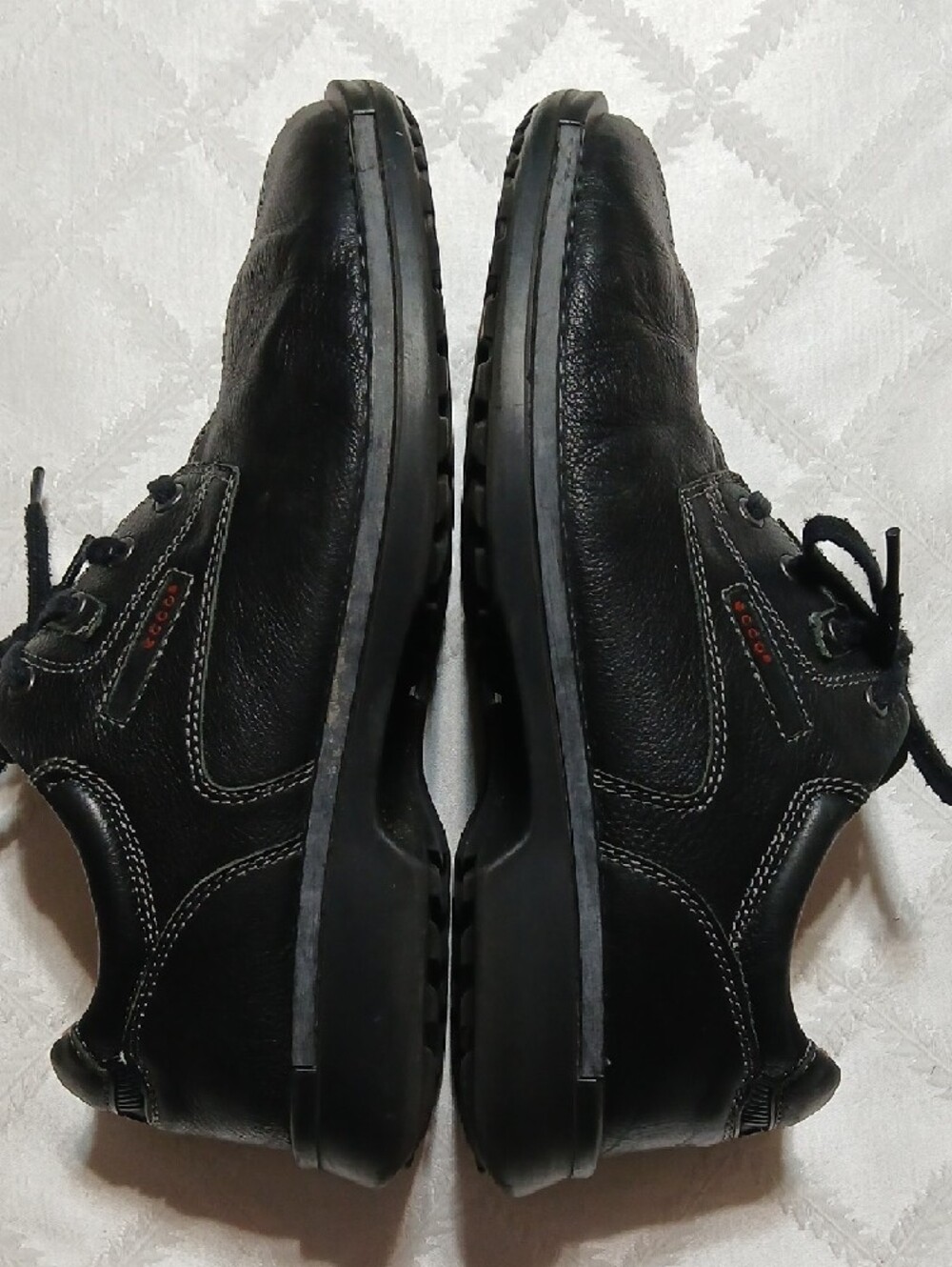 Ecco Black Leather Lace-Up Oxford Shoes for Men Size 44 - Picture 2 of 6